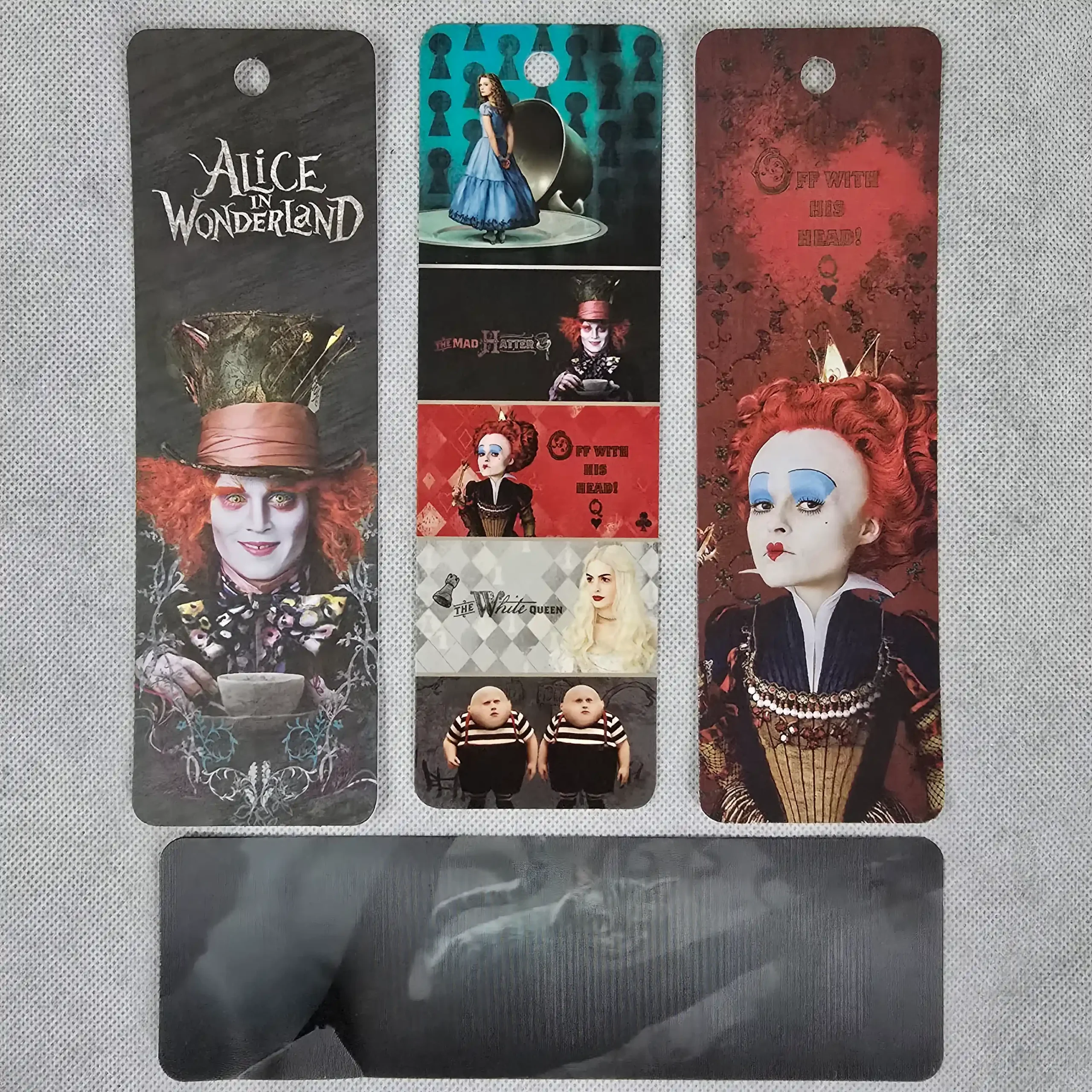 Alice in Wonderland Bookmarks Johnny Depp Cheshire Cat Disney Page Markers Set