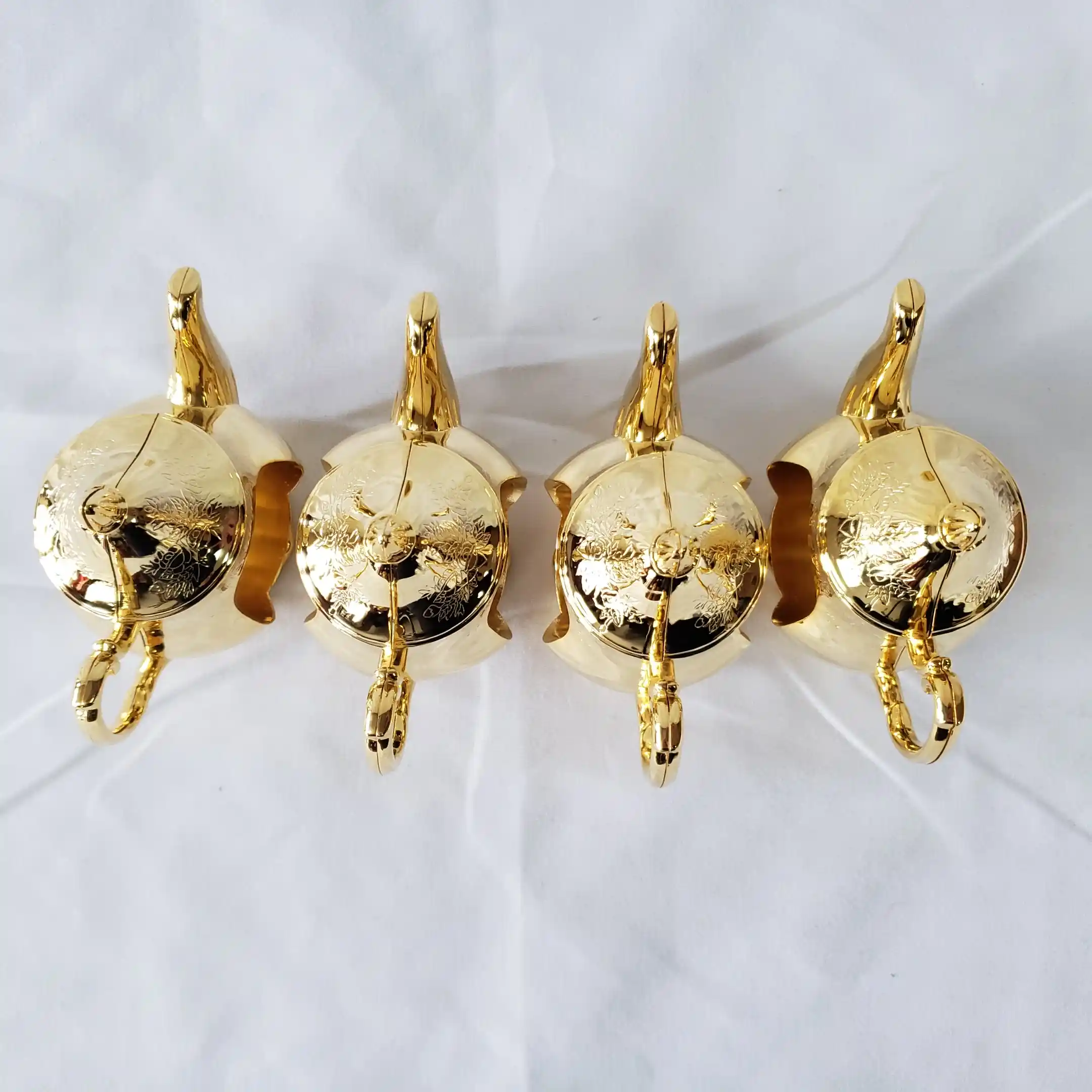 Teapot Napkin Rings Royal Doulton Old English Country Roses Gold Holders Set 4 - Image 5