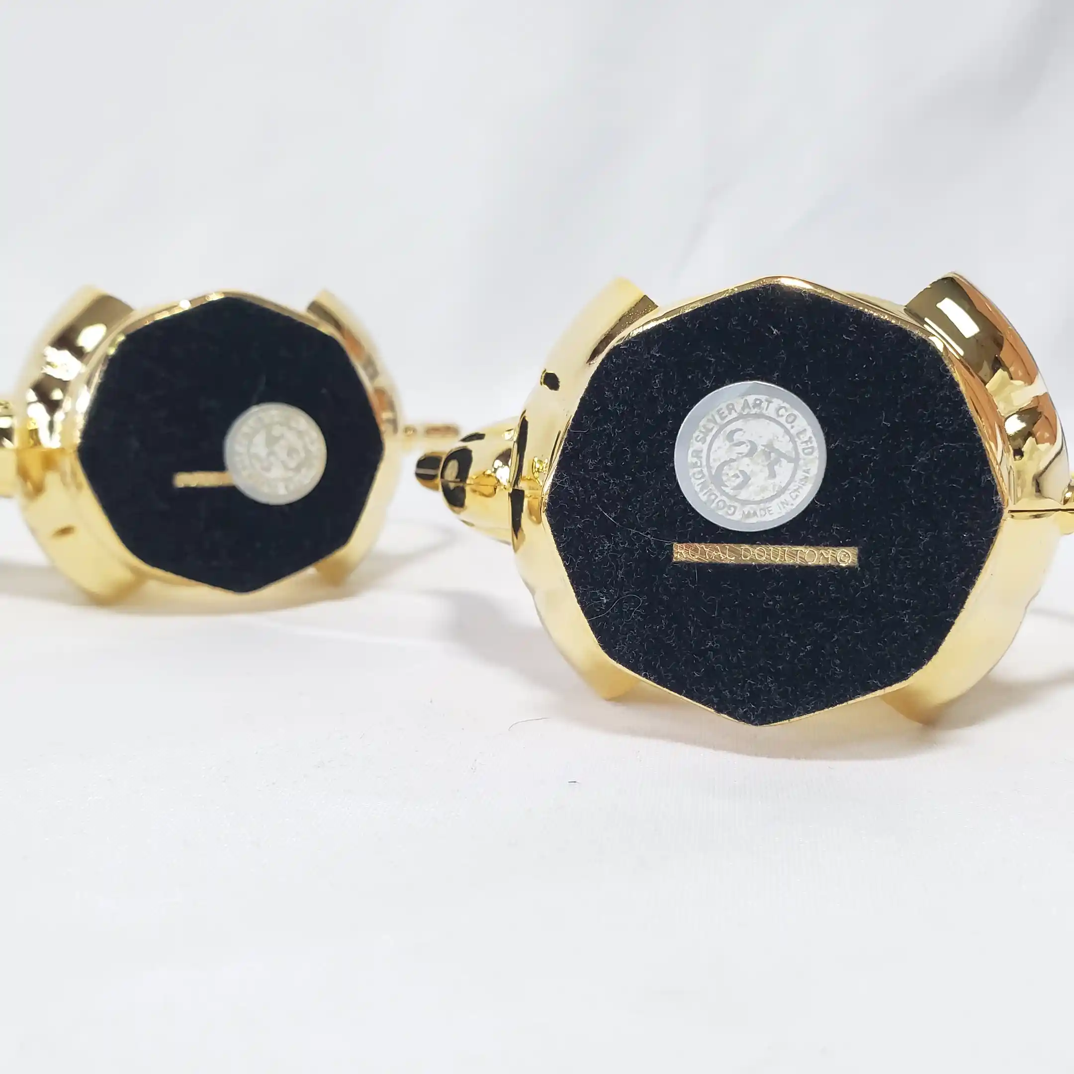 Teapot Napkin Rings Royal Doulton Old English Country Roses Gold Holders Set 4 - Image 14