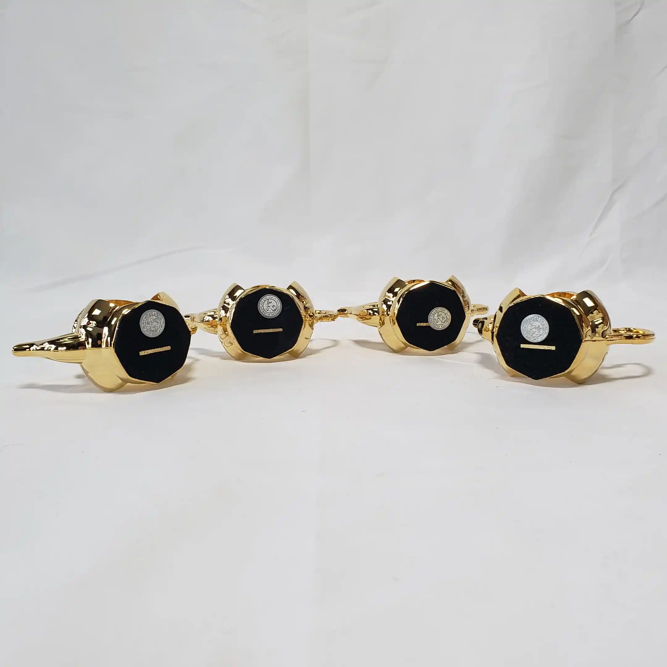 Teapot Napkin Rings Royal Doulton Old English Country Roses Gold Holders Set 4 - Image 12