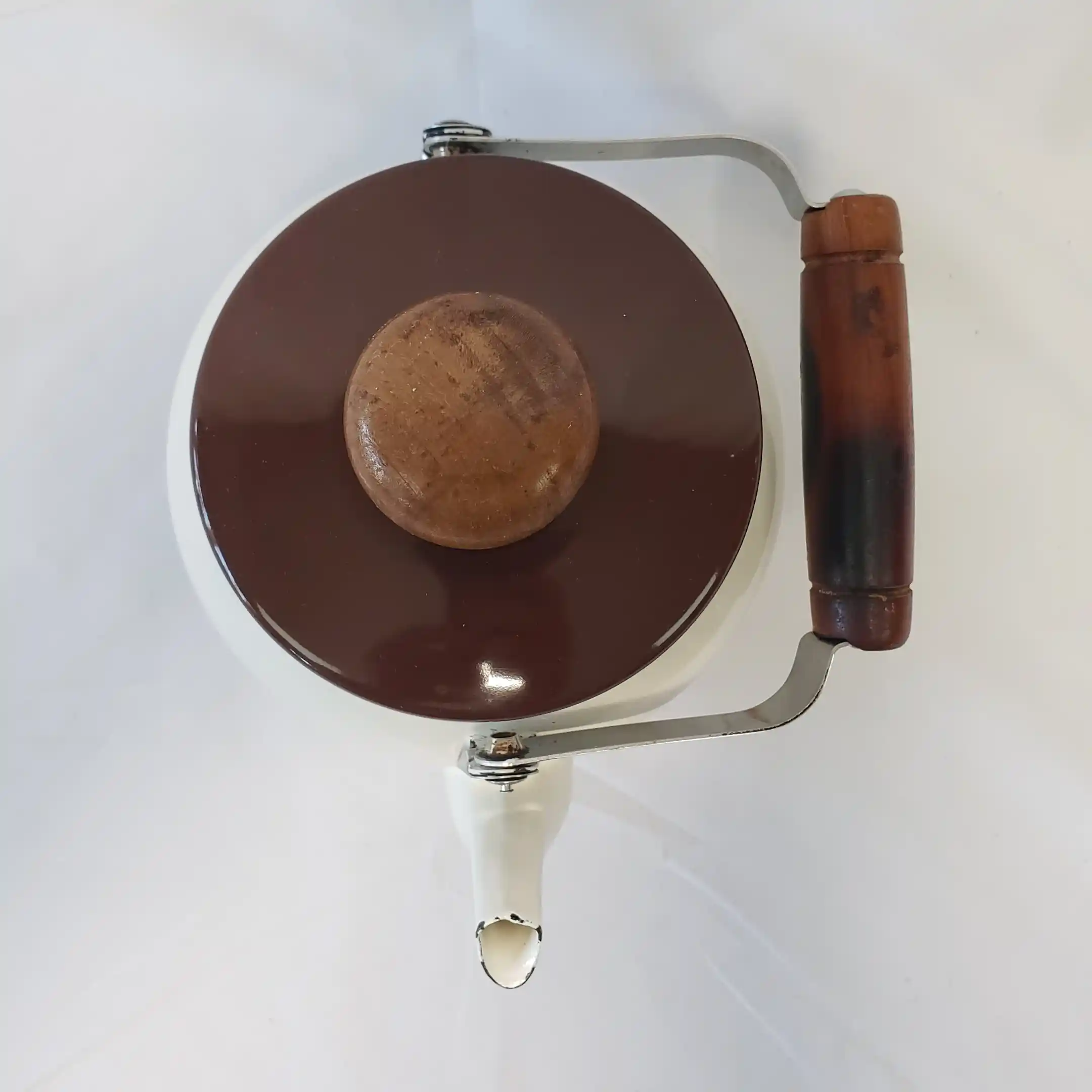 Hall Teapot Enamelware Jewel Tea Pot Autumn Leaf Vintage Enamel Round Metal Kettle - Image 6