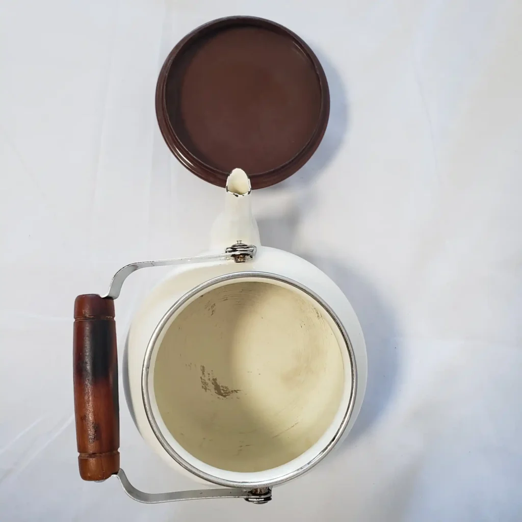 Hall Teapot Enamelware Jewel Tea Pot Autumn Leaf Vintage Enamel Round Metal Kettle - Image 12