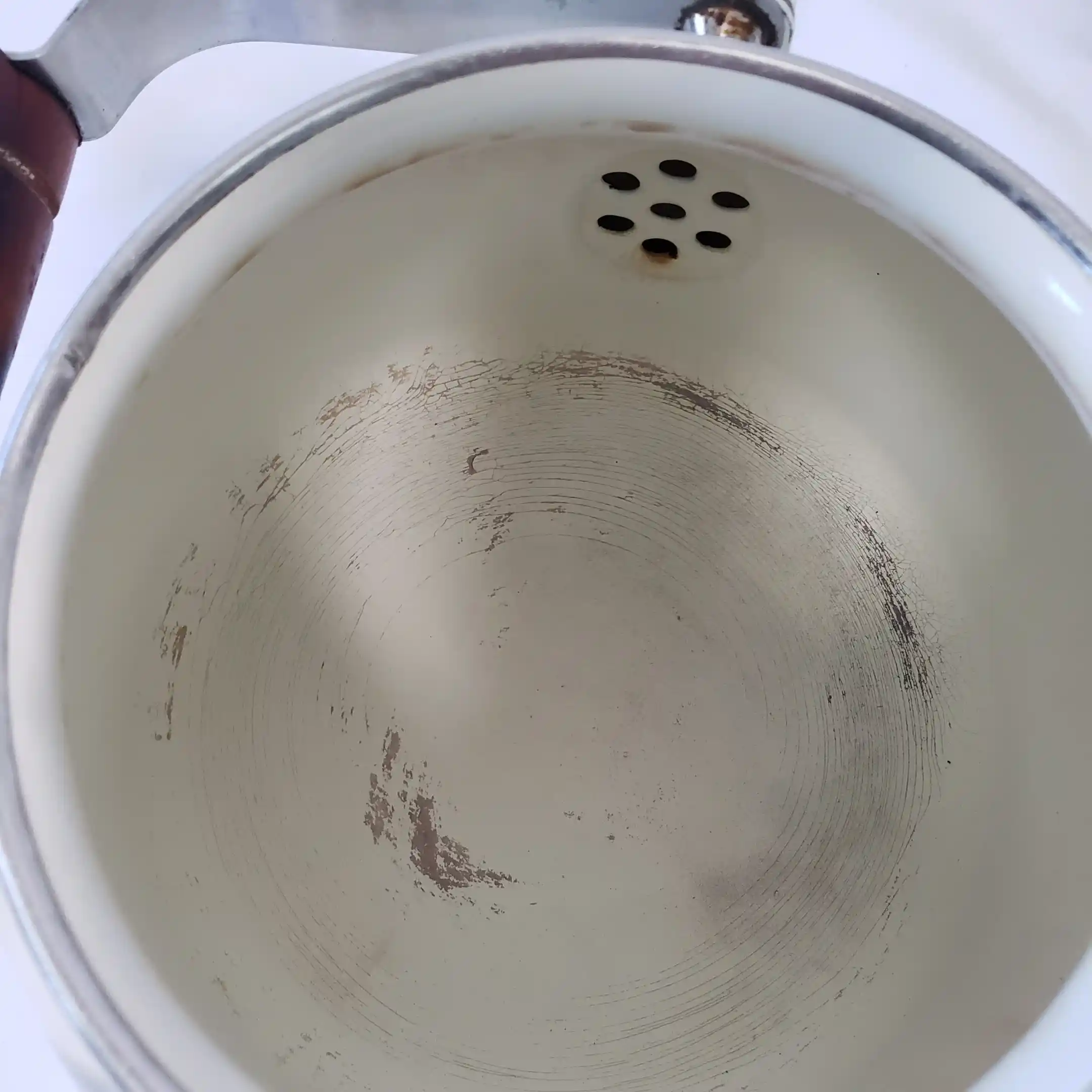 Hall Teapot Enamelware Jewel Tea Pot Autumn Leaf Vintage Enamel Round Metal Kettle - Image 9