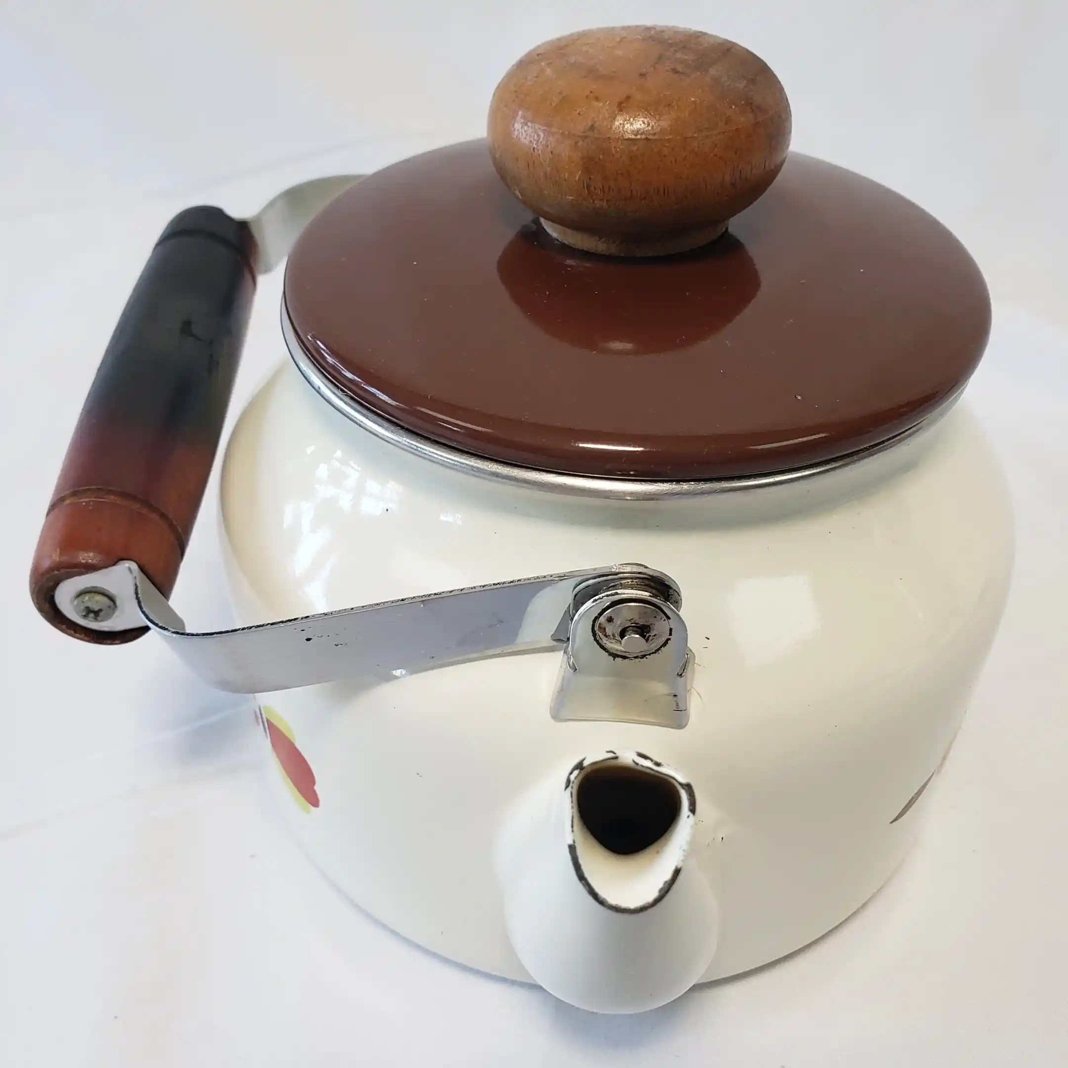 Hall Teapot Enamelware Jewel Tea Pot Autumn Leaf Vintage Enamel Round Metal Kettle - Image 22