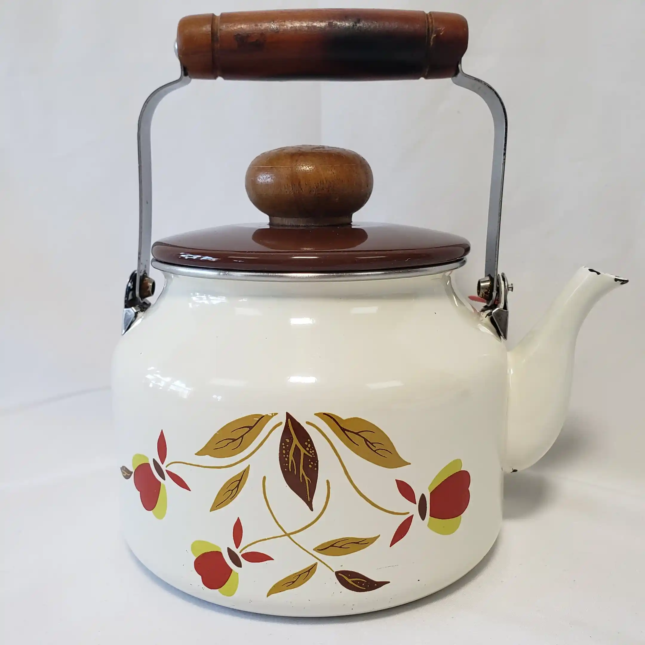 Hall Jewel Tea Pot Autumn Leaf Enamel Teapot Kettle