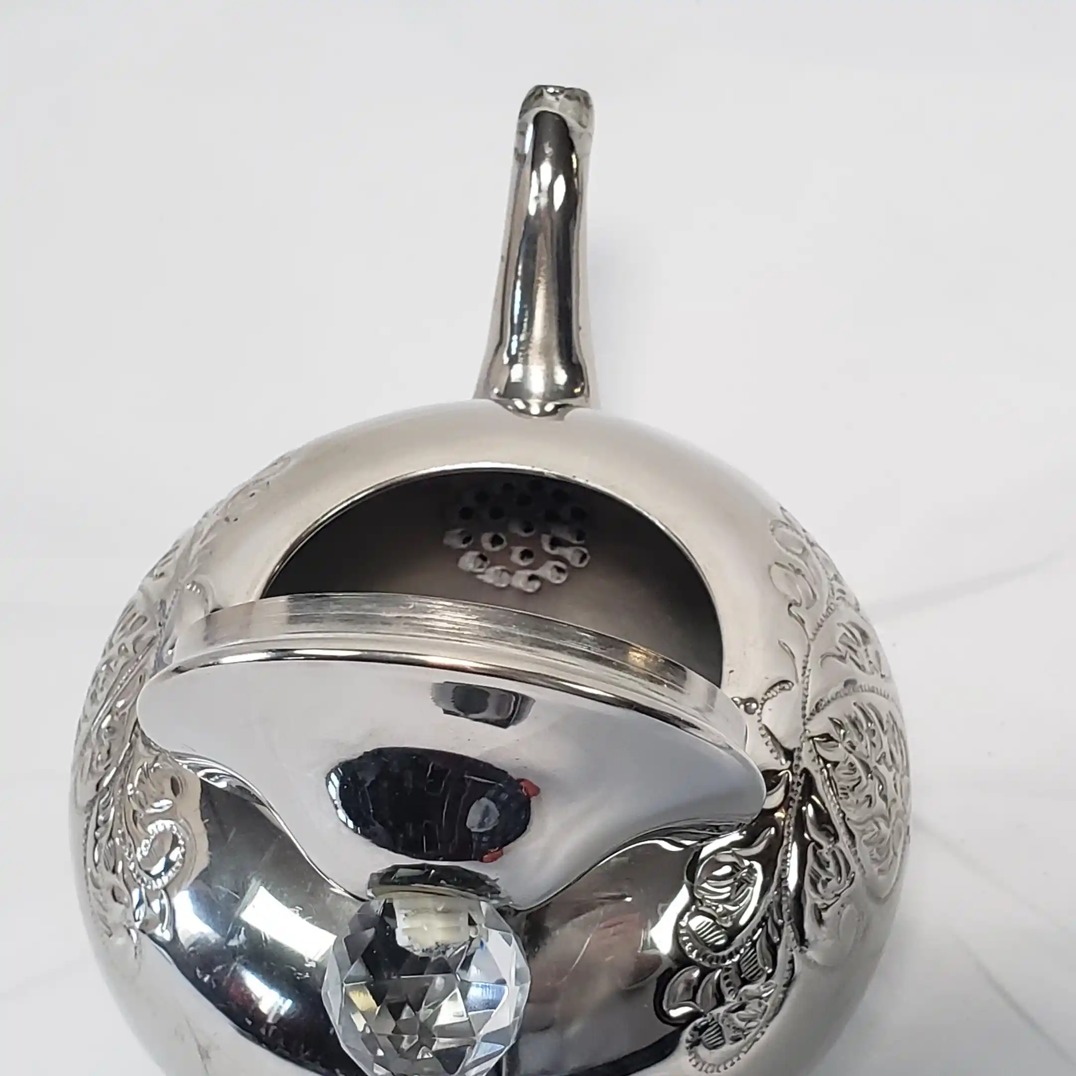 Lisbeth Dahl Copenhagen Teapot Vintage Round Chrome Titanic Edwardian Era Tea Pot - Image 9