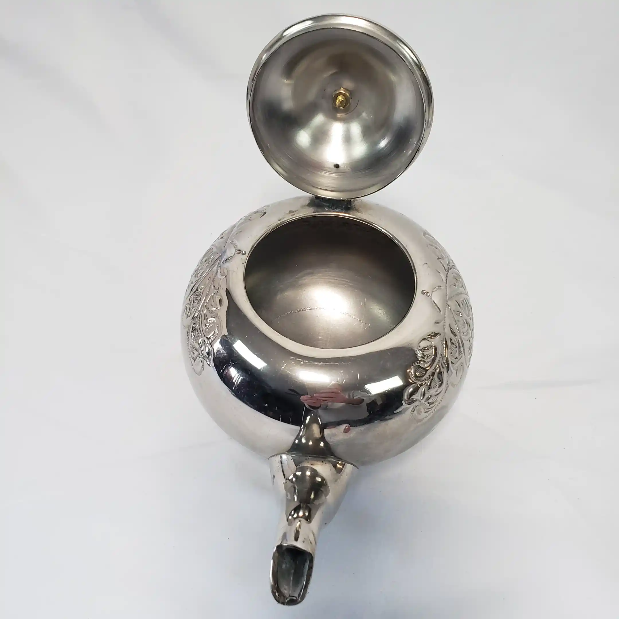 Lisbeth Dahl Copenhagen Teapot Vintage Round Chrome Titanic Edwardian Era Tea Pot - Image 7